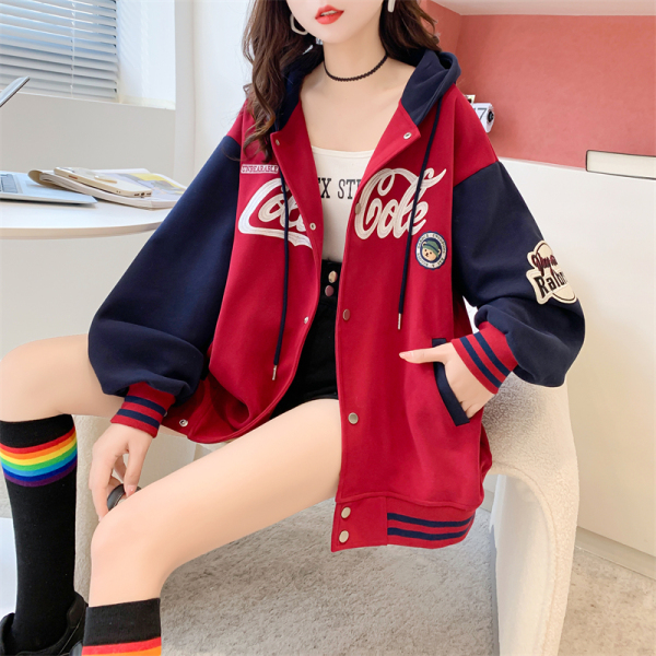 MY3903#华棉复合贝贝绒韩版设计感棒球服卫衣外套上衣
