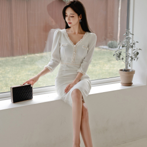RM2259#新款韩版时尚气质优雅显瘦性感包臀打底连衣裙子