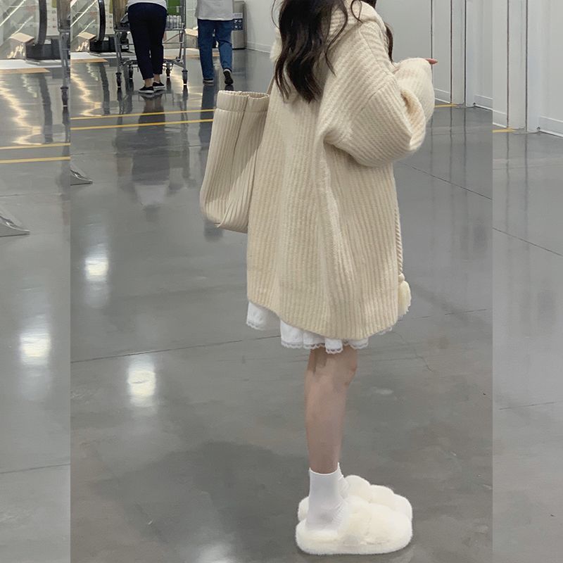 Autumn and winter gentle wear with milk fufu age-reducing winter clothes with a whole set of Korean drama milk sweater two-piece suit skirt