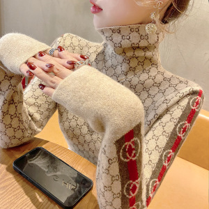 KM30350#高级感高领毛衣女打底衫时髦时尚洋气2022年新款秋冬爆款女士FL