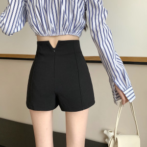 TR38063# 春夏新款不规则V型超修身短裤辣妹高腰显瘦热裤 服装批发女装批发服饰货源