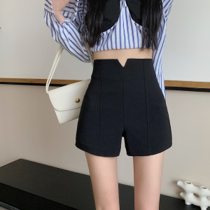 TR38063# 春夏新款不规则V型超修身短裤辣妹高腰显瘦热裤 服装批发女装批发服饰货源