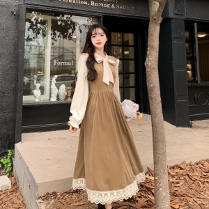 TR58520# 春季连衣裙女高级感气质名媛拼接长裙内搭配大衣法式打底裙子 服装批发女装批发服饰货源
