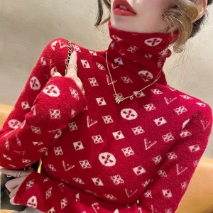 TR10129# 新年红色高领毛衣女内搭加厚新款爆款时尚洋气修身打底衫 服装批发女装服饰货源
