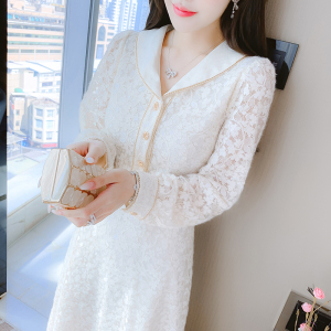 KM30895#蕾丝法式连衣裙名媛风气质裙
