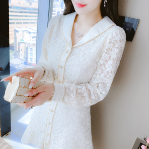 KM30896#蕾丝法式连衣裙名媛风气质裙