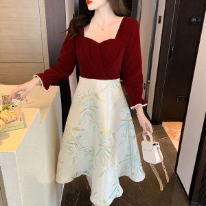 RM19417#连衣裙2023秋季新款法式赫本风小晚礼服裙敬酒服女