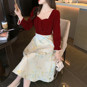 RM19417#连衣裙2023秋季新款法式赫本风小晚礼服裙敬酒服女