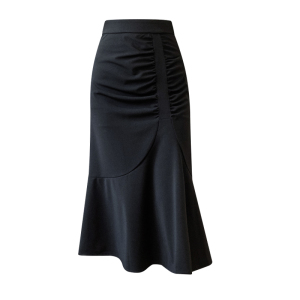 RM2334#韩版高腰显瘦褶皱不规则荷叶边设计感半身裙