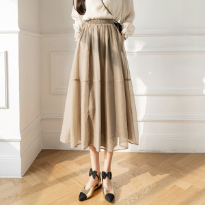 RM543#新款设计感高级显瘦拼接a字纱质中长款蓬蓬半身裙