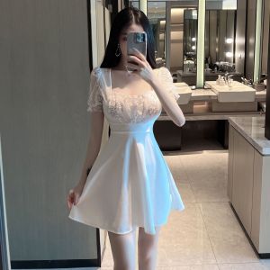 Square neck short dress