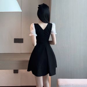 Square neck short dress