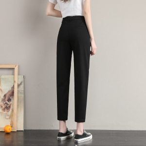 RM167#白色九分气质西裤女2023春新款小直筒高腰显瘦休闲裤子
