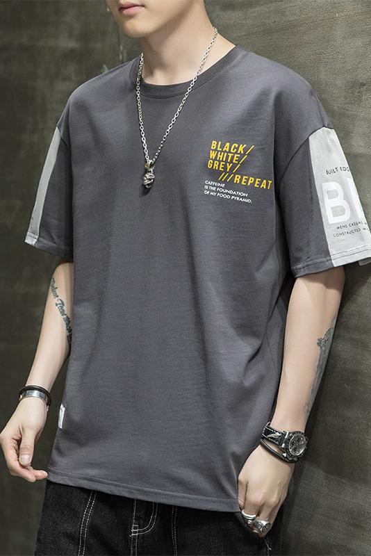 實拍短袖t恤男夏季潮流潮牌寬松純棉衣服T恤男