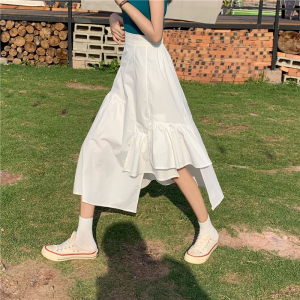 RM121#棉麻 2023夏季新款不规则半身裙女
