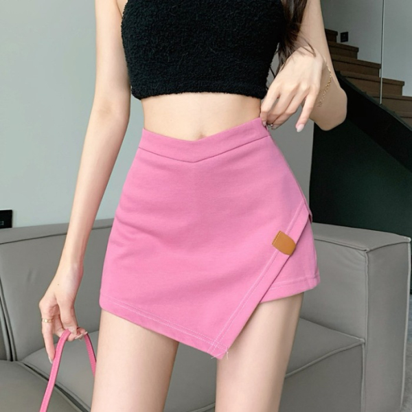 RM156#高腰设计感小众不规则半身裙裤女装2023年夏季新款包臀a字短裙...