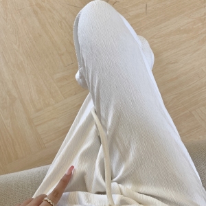 RM159#树皮皱春装设计感小众休闲长裤女阔腿裤