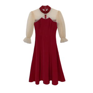RM597#长袖旗袍敬酒服新娘订婚连衣裙小个子平时穿回门红色高级感礼服春