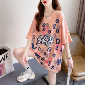 RM505#棉质网红ins潮超火短袖t恤女夏季宽松休闲设计感小众百搭上衣
