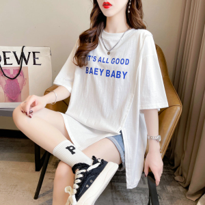 RM510#棉质网红ins潮超火短袖t恤女夏季宽松休闲设计感小众百搭上衣