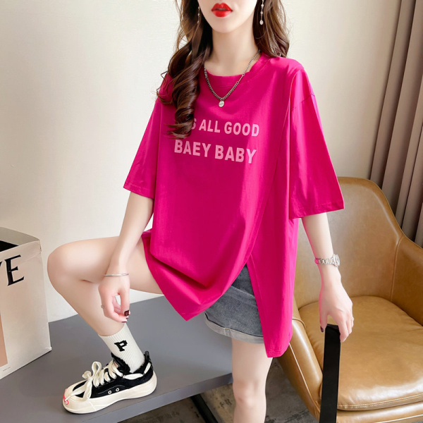 RM510#棉质网红ins潮超火短袖t恤女夏季宽松休闲设计感小众百搭上衣