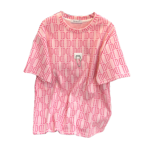 TR15358# 夏季新款韩版休闲套头几何图案圆领常规显瘦T恤外穿上衣 服装批发女装服饰货源