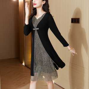 RM578#高端大码女装连衣裙新款时尚女人味减龄显瘦洋气中长裙