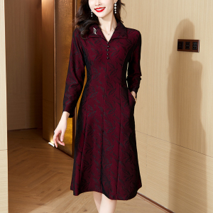RM581#连衣裙新款气质条纹春季大码高端大摆长袖高级感长裙子