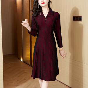 RM581#连衣裙新款气质条纹春季大码高端大摆长袖高级感长裙子