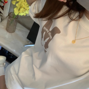 RM1104#纯棉包领字母国潮短袖上衣