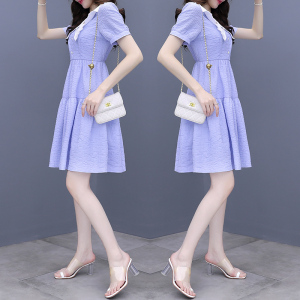 RM7018#娃娃领减龄甜美连衣裙女2023夏装法式小众收腰显瘦中长款初恋裙子