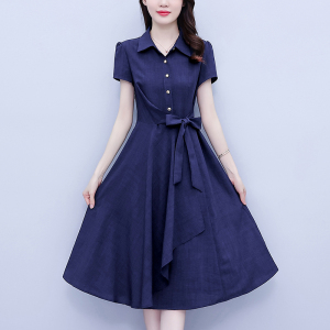 RM1449#大码女装2023夏季新款韩版显瘦气质不规则裙摆胖mm显瘦连衣裙