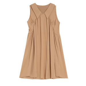 RM7048#大码女装2023夏季新款时尚宽松无袖背心连衣裙