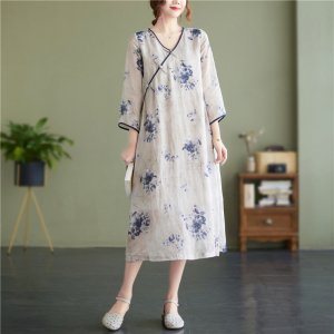 RM1197#夏季新款大码连衣裙中国风旗袍