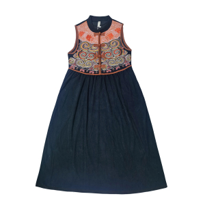 RM24874#新款旅游穿搭女装民族风复古背心裙重工刺绣马甲裙连衣裙