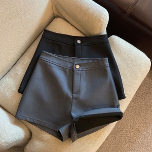 RM8523#春夏高腰西装一纽扣简约显瘦ins弹力欧美炸街短裤