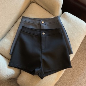 RM8523#春夏高腰西装一纽扣简约显瘦ins弹力欧美炸街短裤