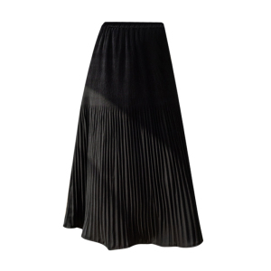 RM2337#气质优雅高腰显瘦百搭松紧腰中长款A字百褶半身裙