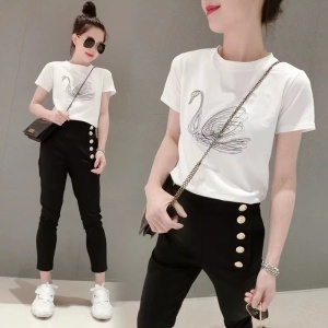 RM3540#夏季新品宽松显瘦白色t恤女洋气欧货短袖网红