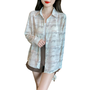 RM1401#设计感衬衫小众杂染宽松显瘦时尚长袖防晒衣女