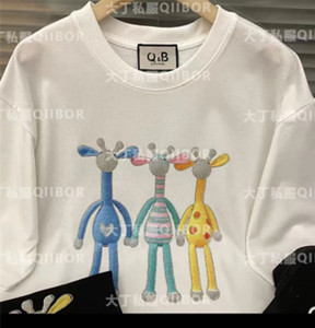 RM1978#DADING 星钻小鹿 设计感洋气百搭短袖T恤 