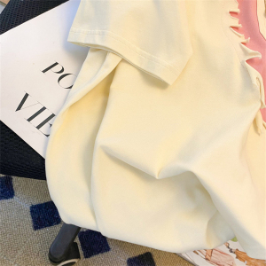TR12633# 设计感小众拼接高级感重工短袖t恤男女夏季奶系甜美上衣 服装批发女装服饰货源