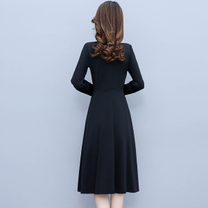 RM1805#连衣裙女夏法式新款中袖V领黑色名媛气质收腰显瘦复古赫本小黑裙