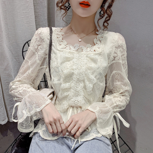 TR12781# 春季新品韩版气质蕾丝衫上衣小衫 服装批发女装服饰货源