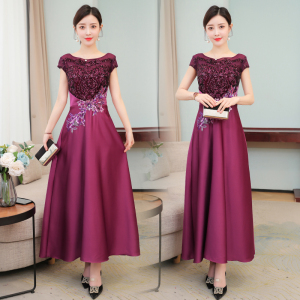 RM5787#婚礼妈妈礼服时尚2023夏新款结婚年轻喜婆婆婚宴装连衣裙高贵洋气