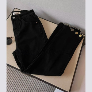 RM6349#新款女装大码牛仔裤女高腰弹力烟管裤女胖妹妹mm显瘦裤子