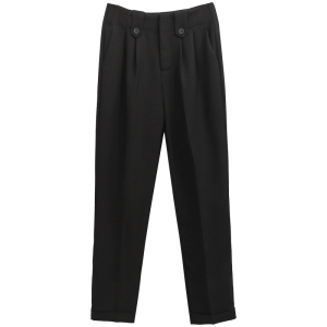 RM5622#大码女装2023夏季新款设计感高腰烟管小脚裤西装哈伦裤长裤