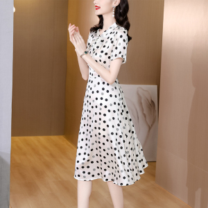 RM3278#气质波点桑蚕丝连衣裙女夏新款高级感轻熟风杭州重磅真丝裙子