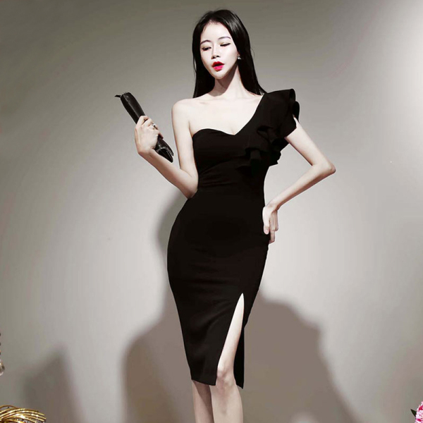 RM2268#新款韩版时尚气质优雅显瘦性感抹胸宴会礼服连衣裙