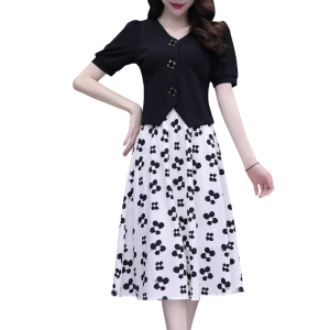 TR19583# 小香风半身裙子套装女夏款高级感小洋装两件套洋气 服装批发女装服饰货源